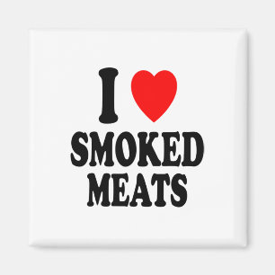 Ich Herz (Liebe) Geräucherte Fleisch Grillen Outdo Magnet
