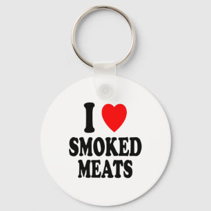 Ich Herz (Liebe) Geräucherte Fleisch Grillen Outdo Schlüsselanhänger