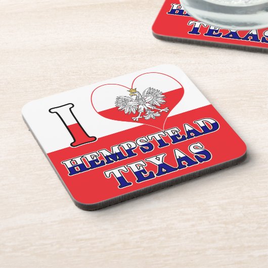 Ich Herz Liebe Hempstead Texas Getränkeuntersetzer (Linke Seite)