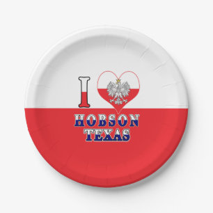 Ich Herz Liebe Hobson Texas Pappteller
