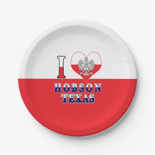 Ich Herz Liebe Hobson Texas Pappteller (Vorderseite)