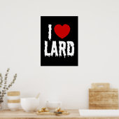 ICH HERZ [LIEBE] LARD POSTER (Küche)