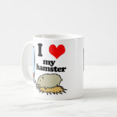 Ich Herz (Liebe) Mein Hamster Kaffeetasse (Vorderseite Links)