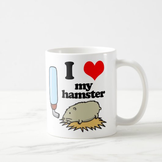 Ich Herz (Liebe) Mein Hamster Kaffeetasse (Rechts)