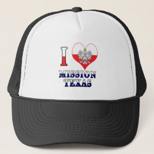 Ich Herz Liebe Mission Texas Truckerkappe