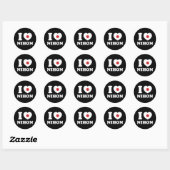 ICH HERZ [LIEBE] NIHON CLASSIC ROUND STICKER (Blatt)