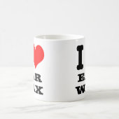 ICH HERZ (LIEBE) OHRENWACHE KAFFEETASSE (Mittel)