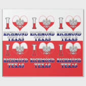 Ich Herz Liebe Richmond Texas Geschenkpapier (Flach)