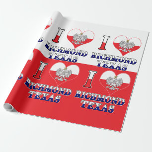Ich Herz Liebe Richmond Texas Geschenkpapier