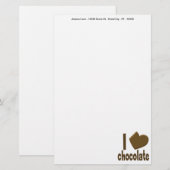 Ich Herz Liebe Schokolade Briefpapier (Vorne/Hinten)
