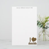 Ich Herz Liebe Schokolade Briefpapier (Stehend Vorderseite)