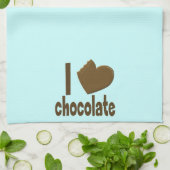Ich Herz Liebe Schokolade Geschirrtuch (Gefaltet)
