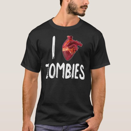Ich Herz Liebe Zombies T-Shirt (Vorderseite)