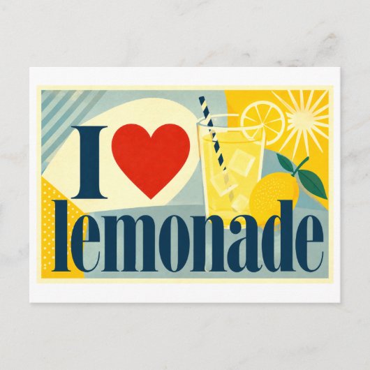 "Ich [Herz] Limonade" Postkarte (Vorderseite)