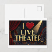 "Ich [Herz] Live-Theater" Postkarte (Vorne/Hinten)