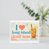 "Ich [Herz] Long Island Iced Teas" Postkarte (Stehend Vorderseite)