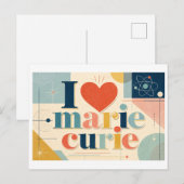 "Ich [Herz] Marie Curie" Postkarte (Vorne/Hinten)