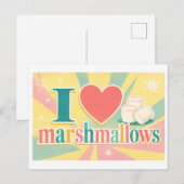 "Ich [Herz] Marshmallows" Postkarte (Vorne/Hinten)