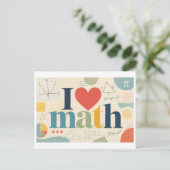 "Ich [Herz] Mathe" Postkarte (Stehend Vorderseite)
