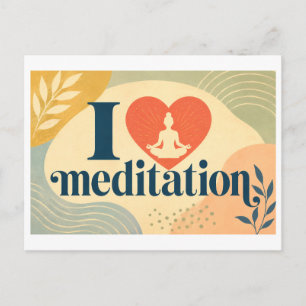 "Ich [Herz] Meditation" Postkarte