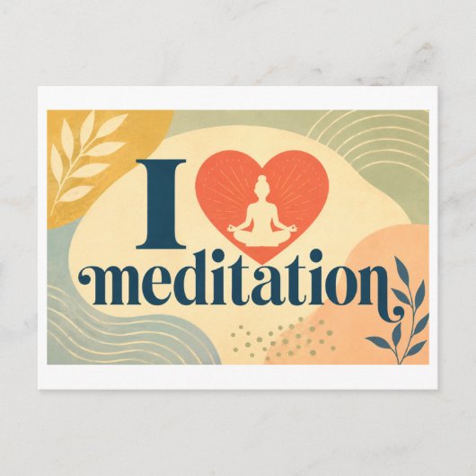"Ich [Herz] Meditation" Postkarte (Vorderseite)