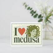 "Ich [Herz] Medusa" Postkarte (Stehend Vorderseite)