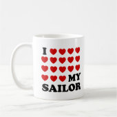 Ich (Herz) mein Seeleute Kaffeetasse (Links)