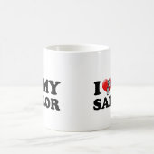 Ich (Herz) mein Segler Kaffeetasse (Mittel)