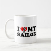Ich (Herz) mein Segler Kaffeetasse (Links)