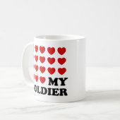 Ich (Herz) mein Soldat Kaffeetasse (Vorderseite Links)