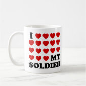 Ich (Herz) mein Soldat Kaffeetasse (Links)