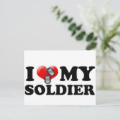 Ich (Herz) mein Soldat Postkarte (Stehend Vorderseite)