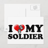 Ich (Herz) mein Soldat Postkarte (Vorne/Hinten)
