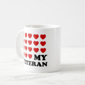 Ich (Herz) mein Veteran Kaffeetasse (Vorderseite Links)