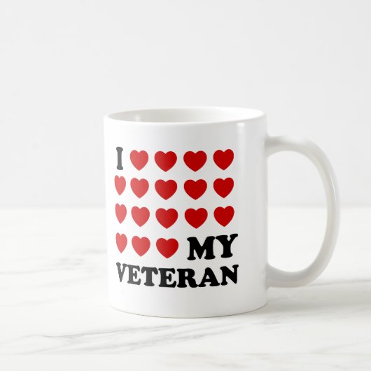 Ich (Herz) mein Veteran Kaffeetasse (Rechts)