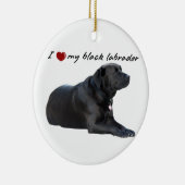 Ich "Herz" meine Labrador Retriever Worte mit Foto Keramikornament (Rechts)