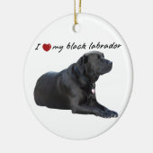 Ich "Herz" meine Labrador Retriever Worte mit Foto Keramikornament (Links)
