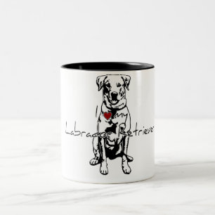 Ich "Herz" meine Labrador Retriever Worte mit Graf Zweifarbige Tasse
