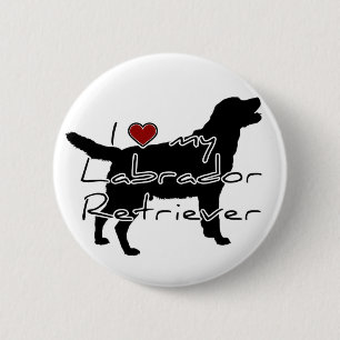 Ich "Herz" meine Labrador Retriever Wörter mit Gr Button