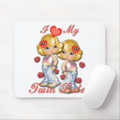 Ich (Herz) meine Schwester Mousepad (Mit Mouse)