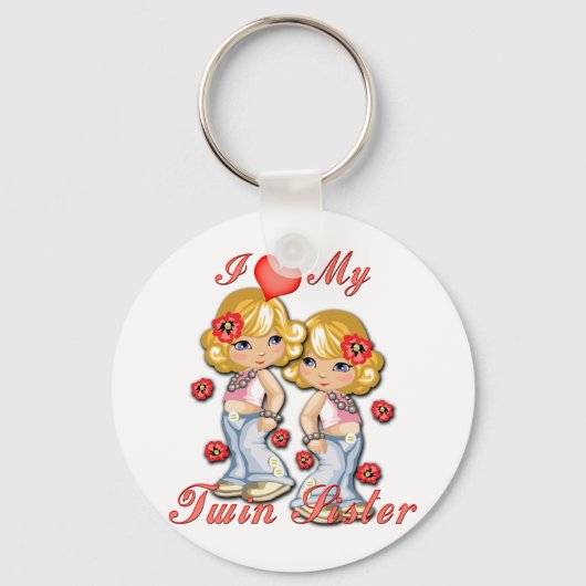 Ich (Herz) meine Schwester Schlüsselanhänger (Vorderseite)