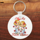 Ich (Herz) meine Schwester Schlüsselanhänger (Vorderseite)