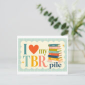 "Ich [Herz] meinen TBR-Stapel" Postkarte (Stehend Vorderseite)