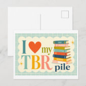 "Ich [Herz] meinen TBR-Stapel" Postkarte (Vorne/Hinten)
