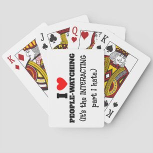 Ich (Herz) Menschen, die zuschauen, interagieren T Spielkarten