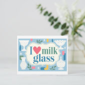 "Ich [Herz] Milchglas" Postkarte (Stehend Vorderseite)