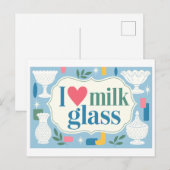 "Ich [Herz] Milchglas" Postkarte (Vorne/Hinten)