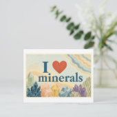"Ich [Herz] Minerale" Postkarte (Stehend Vorderseite)