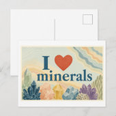 "Ich [Herz] Minerale" Postkarte (Vorne/Hinten)