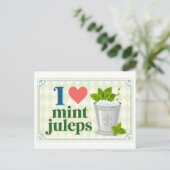 "Ich [Herz] Mint Juleps" Postkarte (Stehend Vorderseite)